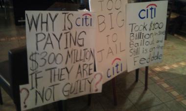 Protest Citigroup Protest signs